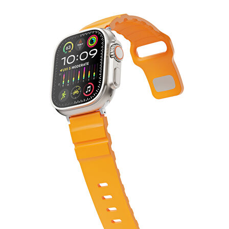 Apple Uyumlu Watch Seri 10-11 (46mm) Kordon 2/3/4/5/6/se/7/8/9 (44-45-49mm) KD-143 Silikon Kordon