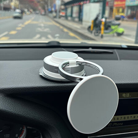 Lopard Vakum Özellikli 360° Dönebilen Magnetik Telefon Tutucu — Güçlü Tutunma, Hızlı Montaj