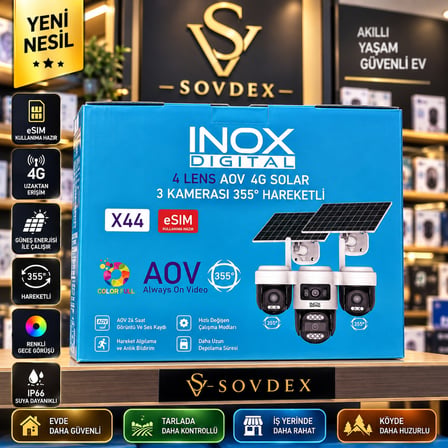 İnox X44 4 Lens 4G Solar Güvenlik Kamerası – Türk Telekom SIM Kart sınırsız internet Kampanyası
