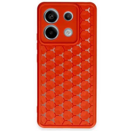Xiaomi Redmi Note 13 Pro 5G Kılıf Petek Silikon Kapak - Kırmızı