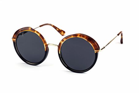 Freesbee Fresno Asetat Unisex Güneş Gözlüğü - GOLD TIGRIS ORANGE BLACK