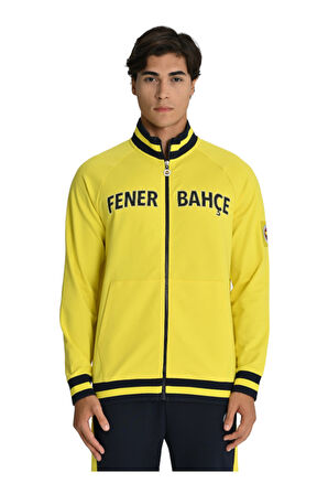Fenerbahçe Sarı Tribün Lazer Kutulu Arma Detay Erkek Sweatshirt
