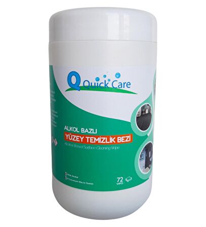 QUICKCARE Dezenfektanlı Yüzey Temizlik Havlusu 72 Yaprak- Limon Kokulu 