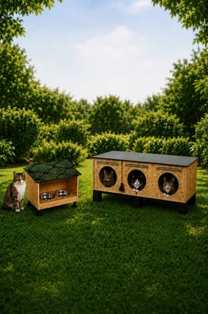 Kedi mamalı bir adet kedi yuvası üçlü bir adet monteli olarak gönderilmektedir suyu yalıtımlı