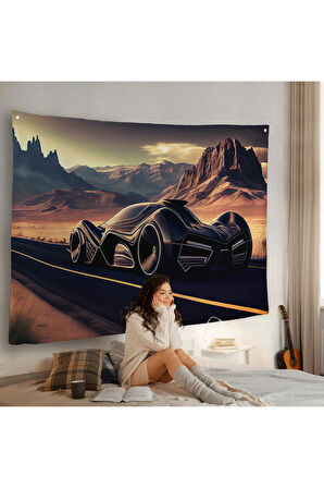 Çöldeki Spor Araba Duvar Örtüsü-7274