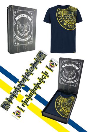 FENERBAHÇE ERKEK TRIBUN HALFTONE LOGOLU TSHIRT ŞAL HEDİYELİ LAZER KUTULU