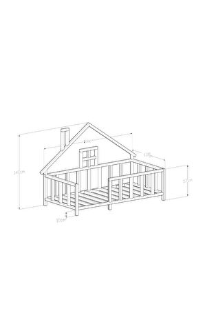 GİVAYO WOOD'S Hause Montessori Yatak Kapılı 100*200HAUSE CEVİZ