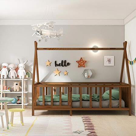 GİVAYO WOOD'S JOY MONTESSORİ YATAK CEVİZ KAPILI 90*190