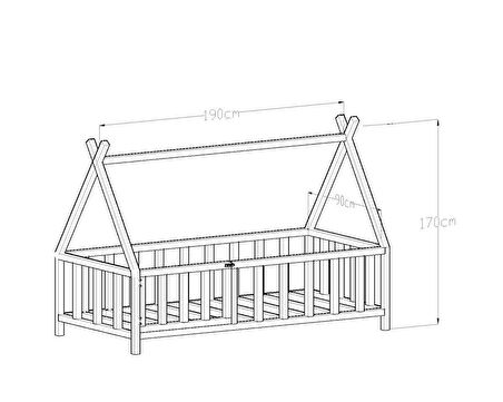 GİVAYO WOOD'S JOY MONTESSORİ YATAK CEVİZ KAPILI 90*190