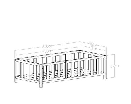 GİVAYO WOOD'S TROY MONTESSORİ YATAK CEVİZ KAPILI 100*200