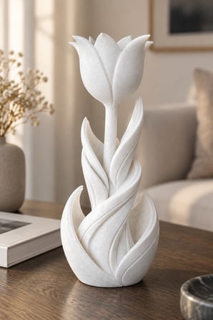 Spiral Lale Çiçeği Figürlü Dekoratif Biblo