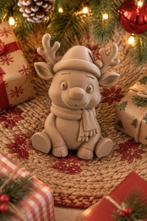 Sevimli Noel Geyikleri Figürlü Dekoratif Biblo