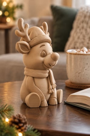 Sevimli Noel Geyikleri Figürlü Dekoratif Biblo