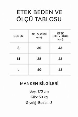 Siyah Çizgili Astarlı Şortlu Kemerli Pileli Kışlık Mini Etek