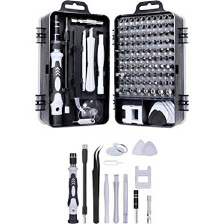 115 İN 1 HASSAS TORNAVİDA SETİ ÇOK FONKSİYONLU MANYETİK TELEFON BİLGİSAYAR ONARIM TAMİR SETİ