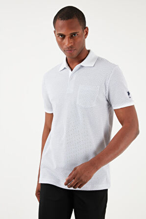 . Polo Yaka Beyaz Erkek T-Shirt GAFSA