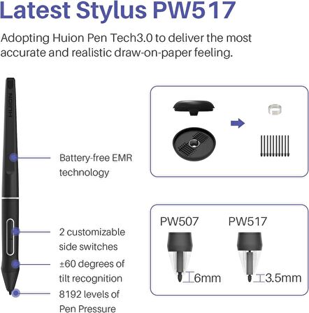 Huion Kamvas 13 13.3 inç Grafik Tablet Siyah