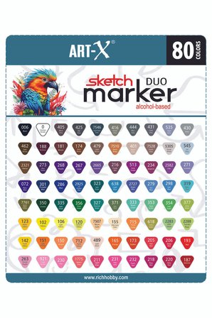 Rich Art-X Sketch Marker Duo Marker Çift Uçlu Boyama Kalemi 80 Renk Set 18051