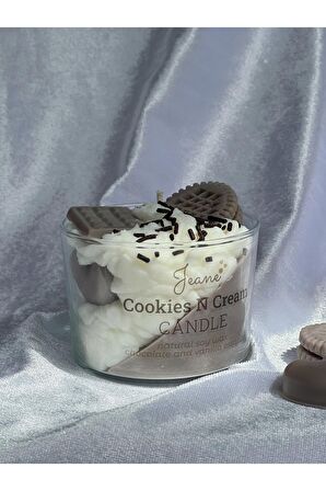 Cookie Kurabiye Cream Krem Vanilya Çikolata Aromaterapi Kokulu Mum