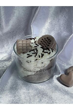 Cookie Kurabiye Cream Krem Vanilya Çikolata Aromaterapi Kokulu Mum