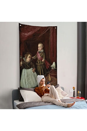 Diego Velázquez - Prens Balthasar Charles Cüceyle Birlikte Duvar Örtüsü-7282