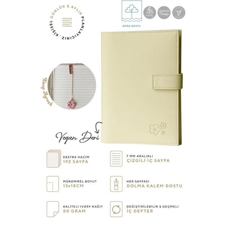 Vj Victoria'S Journals Kutulu Not Defteri 13X18 Cm İvory 96 Yaprak Kitap Ayraçlı 124-1060