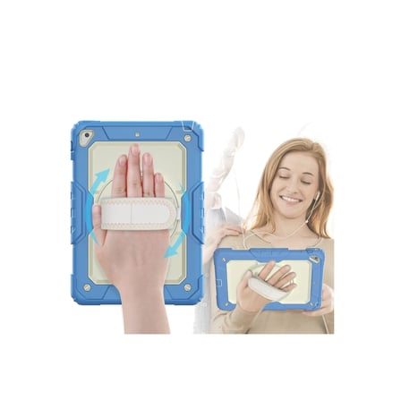 Apple iPad 5 Air 9.7 Kılıf Strap New Tablet Kapak - Mavi