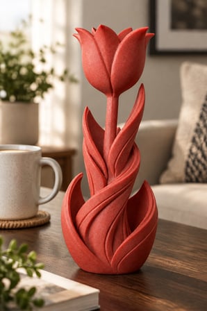 Spiral Lale Çiçeği Figürlü Dekoratif Biblo