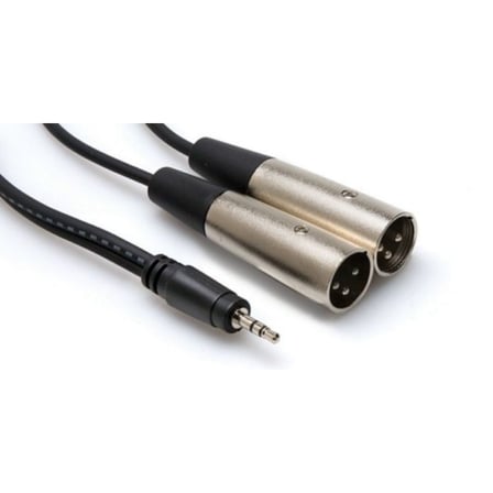 HOSA 3.5 mm. TRS (M)  Dual XLR (M) Stereo Breakout kablo, 3 mt.