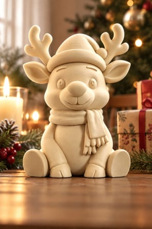 Sevimli Noel Geyikleri Figürlü Dekoratif Biblo