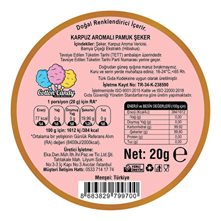 KARPUZ AROMALI 3'LÜ GURME PAMUK ŞEKERLER