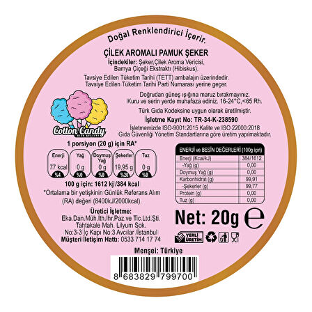 ÇİLEK AROMALI 12'Lİ GURME PAMUK ŞEKERLER