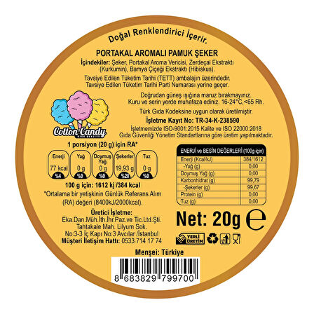 PORTAKAL AROMALI 3'LÜ GURME PAMUK ŞEKERLER