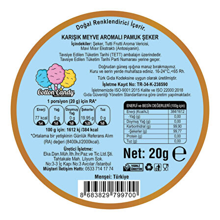 TUTTİ FRUTTİ AROMALI 12'Lİ GURME PAMUK ŞEKERLER