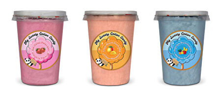 ÇİLEK, MANGO, TUTTİ FRUTTİ AROMALI 3'LÜ GURME PAMUK ŞEKERLER