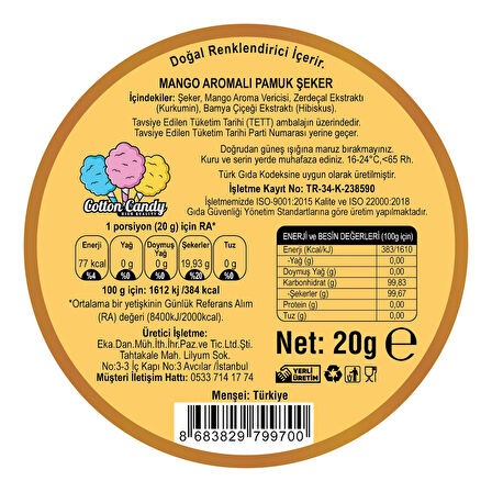 MANGO AROMALI 3'LÜ GURME PAMUK ŞEKERLER