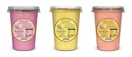 KARPUZ, LİMON, MANGO AROMALI 3'LÜ GURME PAMUK ŞEKERLER