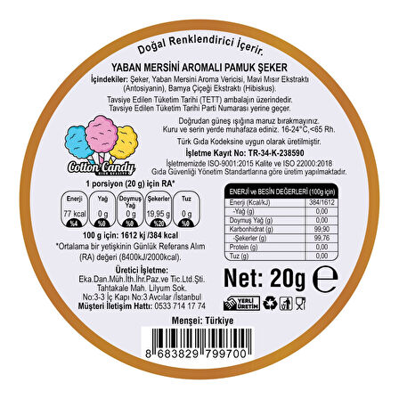 YABAN MERSİNİ AROMALI 3'LÜ GURME PAMUK ŞEKERLER