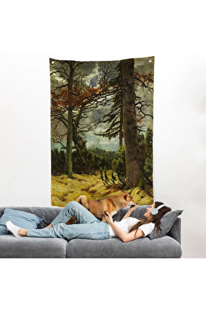 Franz Marc - İlkbaharda Meşe Ağaçları Duvar Örtüsü-7287