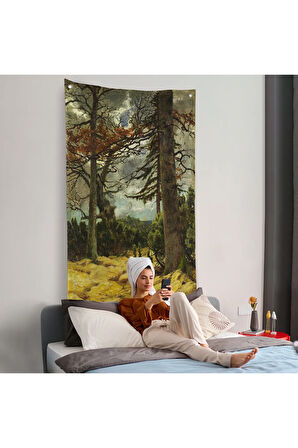 Franz Marc - İlkbaharda Meşe Ağaçları Duvar Örtüsü-7287