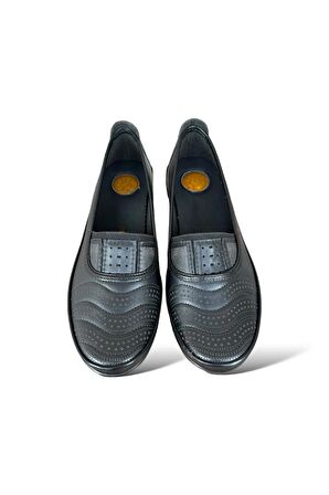 Kadın Ortopedik Babet Anne Ayakkabısı Hafif Kaydırmaz Taban SİYAH