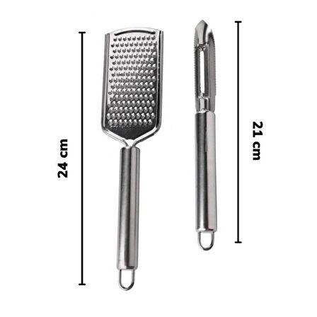 Piev Paslanmaz Çelik Pratik El Rendesi Soyacak 2 Li Set