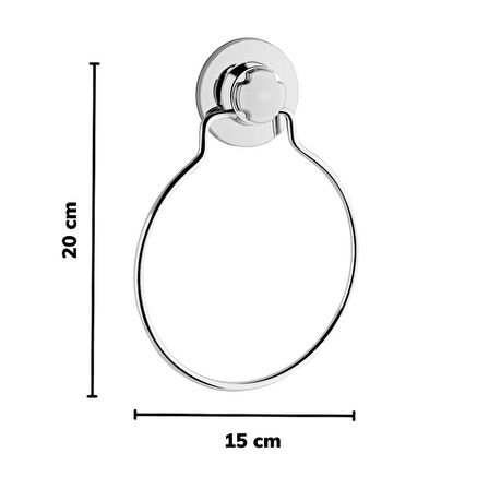 Wenken Vidasız Ultra Güçlü Yapıştırma Lüks Krom Yuvarlak Havlu Askılığı