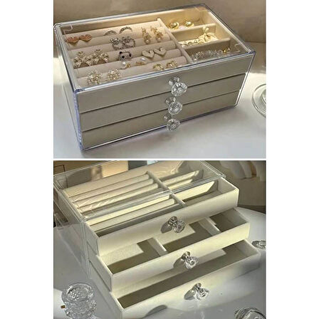 Piev House By House Üç Katlı Çekmeceli Takı Kozmetik Organizer