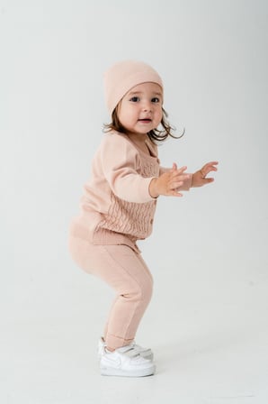 Unisex Triko Saç Örgülü Alt Üst Bere 3'lü Takım 22108