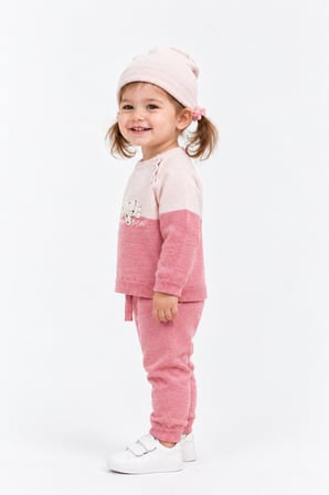 Çocuk Teddy Bear Detay Kazak Pantolon Bere Triko Kışlık Takım 22113