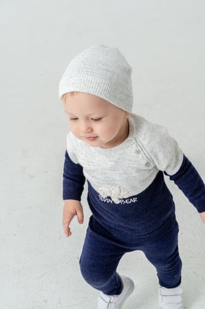 Çocuk Teddy Bear Detay Kazak Pantolon Bere Triko Kışlık Takım 22113