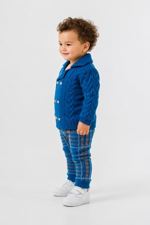 Erkek Bebek Triko Hırka Pantolon Kışlık Takım 23110