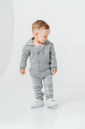 Erkek Bebek Triko Hırka Pantolon Kışlık Takım 23110