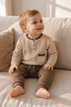 Erkek Bebek Triko Kazak Pantolon Takım 23124